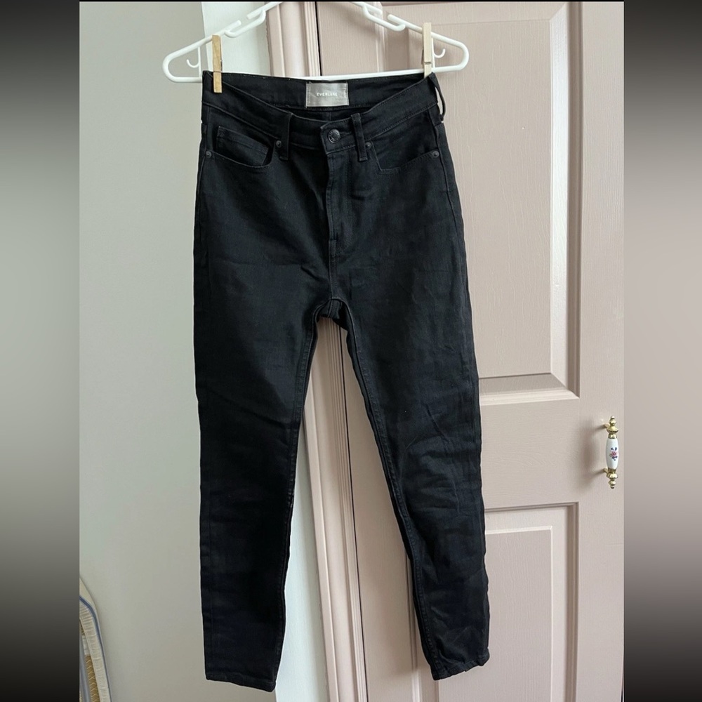 Everlane High Rise Skinny Jeans Womens 25 Black‎ New Authentic Cotton